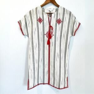 Jade By Melody Tam Embroidered Beach Cover Up White Red Size Sm NEW